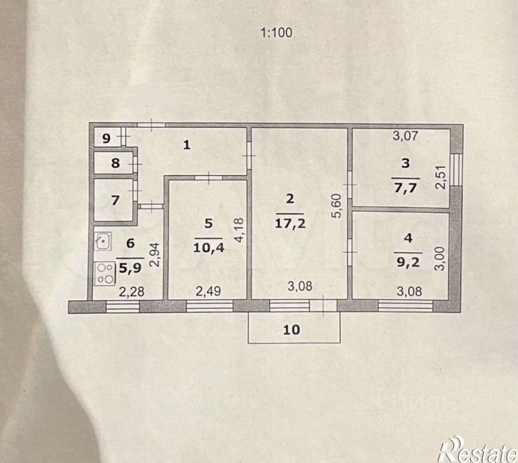 4-комн квартира ул Мокроусова, 17а,  д. 17а