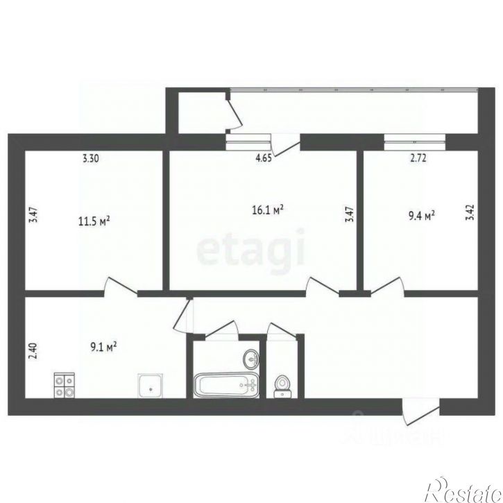 3-комн квартира улица 5 Августа, 36 к2,  д. 36 к2