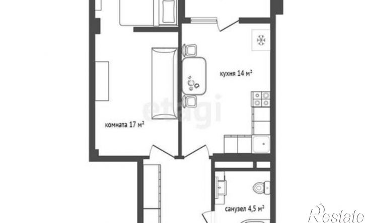 1-комн квартира ул Щорса, 8м 1,  д. 8м 1,  к. 1