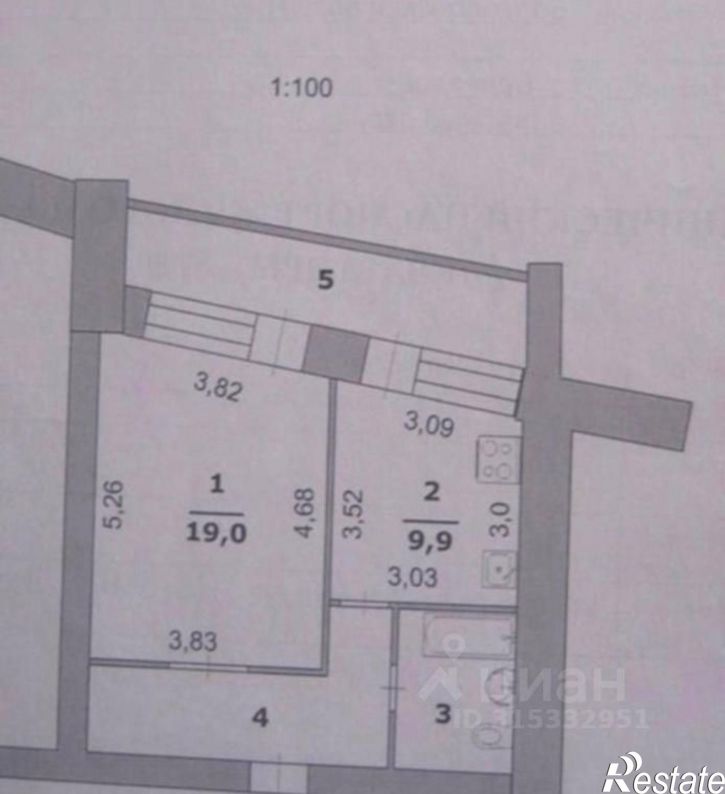 1-комн квартира ул 60 лет Октября, 9а,  д. 9а