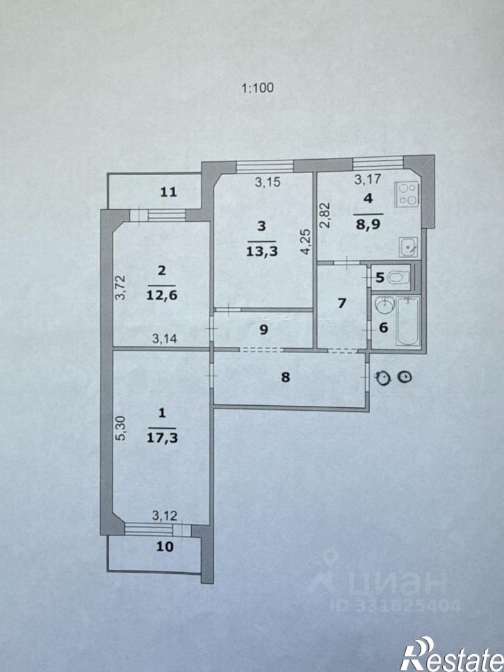 3-комн квартира пр-кт Славы, 6,  д. 6
