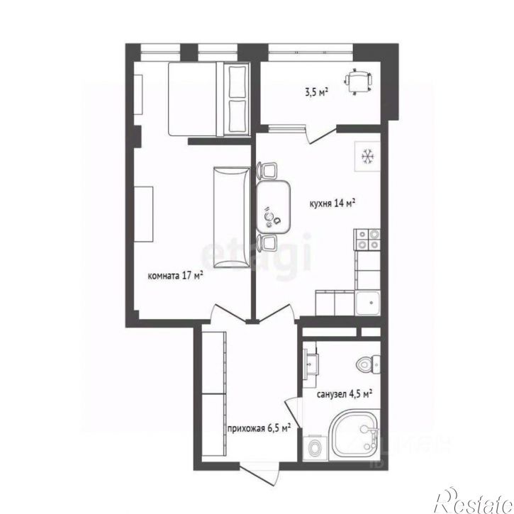 1-комн квартира ул Щорса, 8м 1,  д. 8м 1,  к. 1