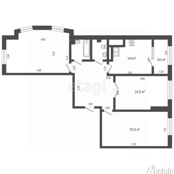3-комн квартира ул Кирпичная, 69,  д. 69