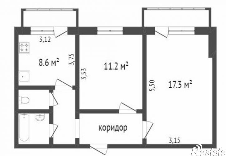 2-комн квартира ул Октябрьская, 63,  д. 63