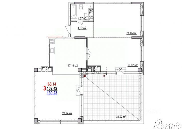 3-комн квартира в новом доме пр-кт Б.Хмельницкого, 78а,  д. 78а