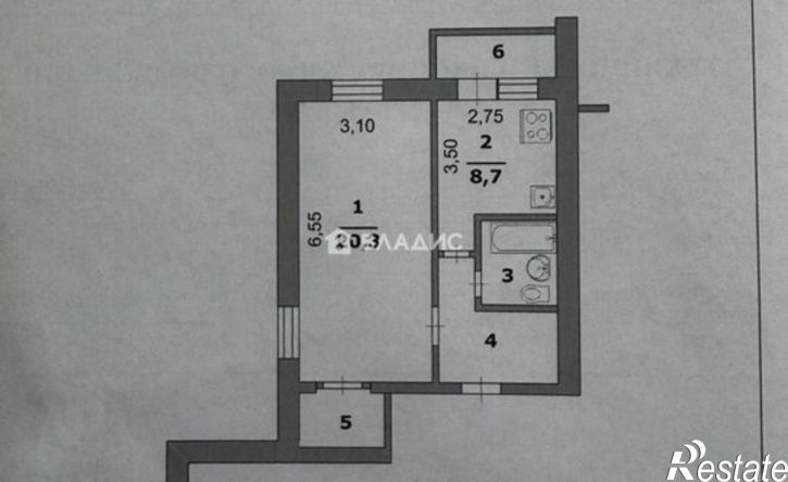 1-комн квартира пр-кт Ватутина, 18б,  д. 18б