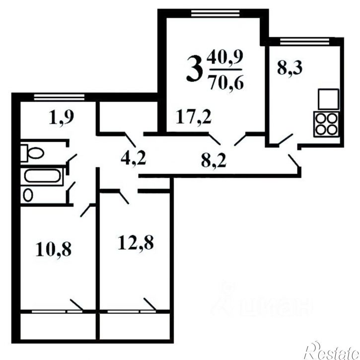 3-комн квартира ул Привольная, 6,  д. 6