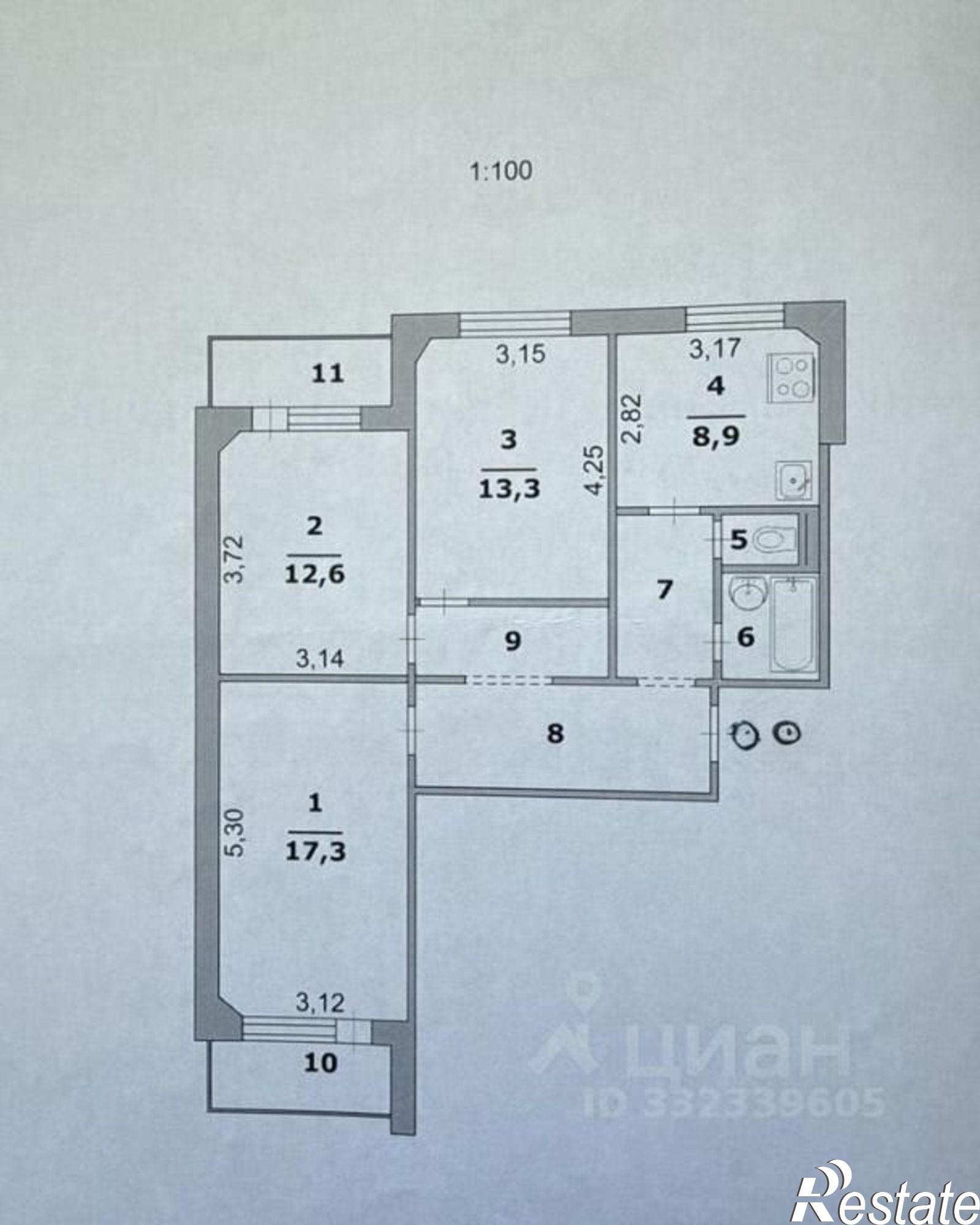 Купить квартиру за 7 600 000 рублей на пр-кт Славы, 6