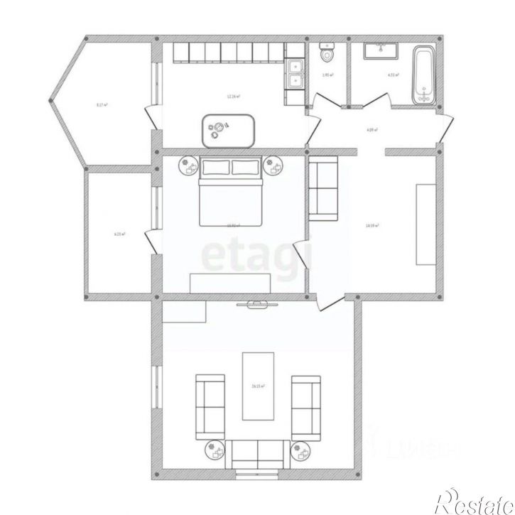 2-комн квартира ул Пушкина, 55,  д. 55