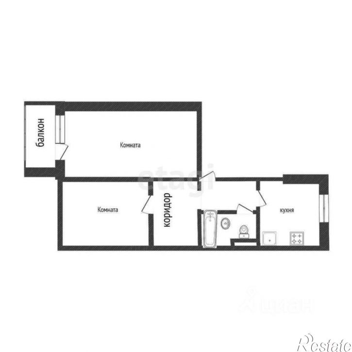 2-комн квартира ул 5 Августа, 34,  д. 34