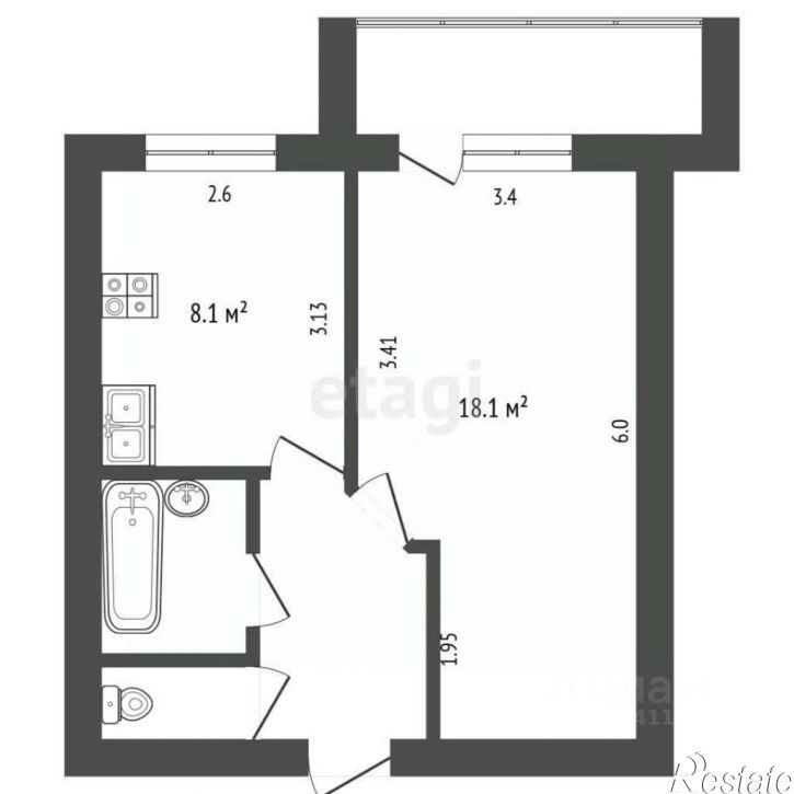 1-комн квартира Курская улица, 10,  д. 10