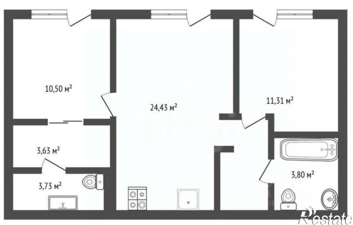 2-комн квартира ул Донецкая, 77а 1,  д. 77а 1,  к. 1