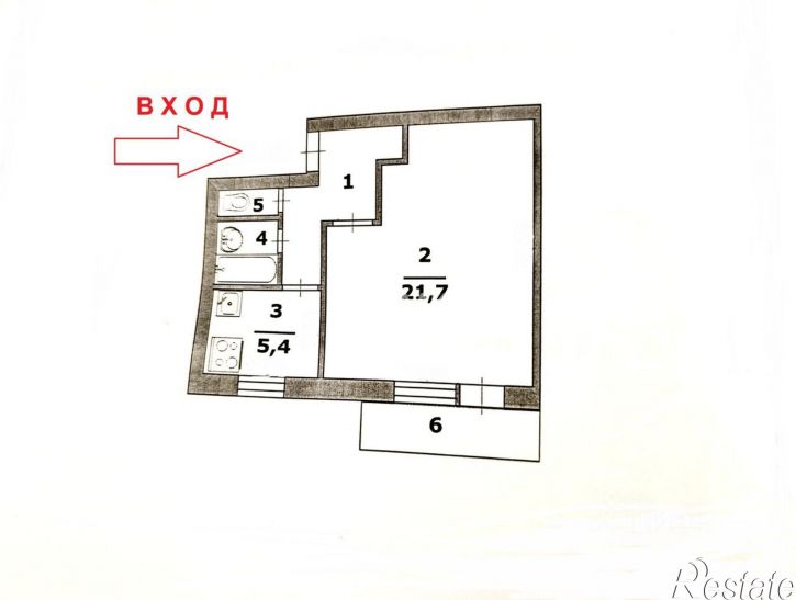 1-комн квартира ул Князя Трубецкого, 68,  д. 68