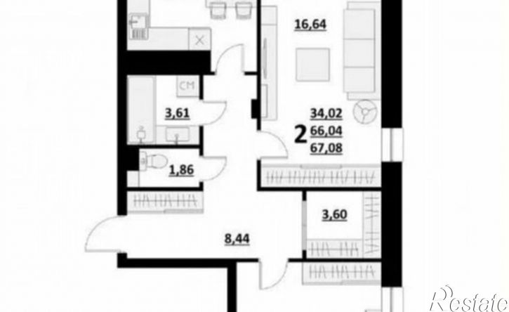 2-комн квартира Архитектурный пер, 3,  д. 3
