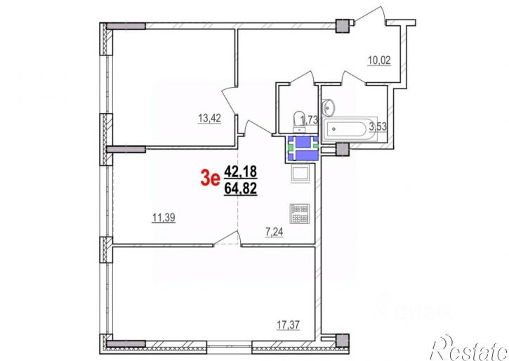 3-комн квартира в новом доме пр-кт Б.Хмельницкого, 78а,  д. 78а