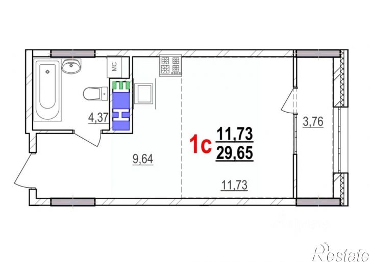 1-комн квартира в новом доме пр-кт Б.Хмельницкого, 78а,  д. 78а