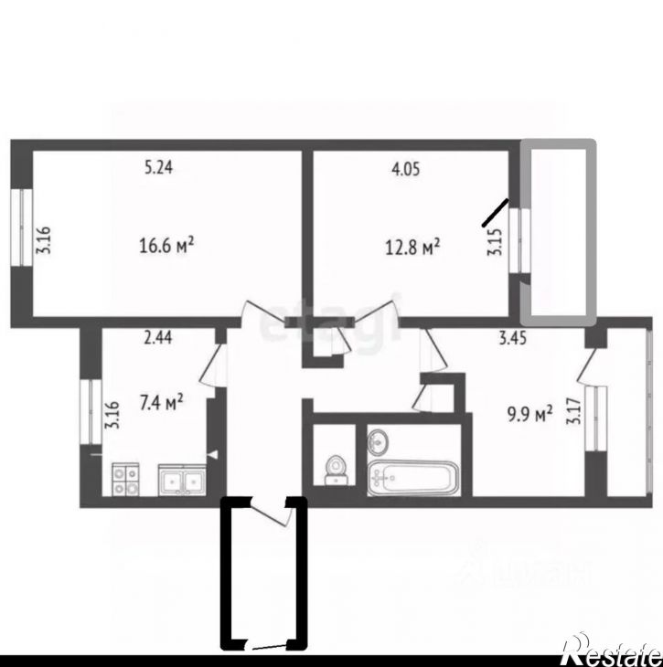 3-комн квартира пр-кт Ватутина, 12,  д. 12