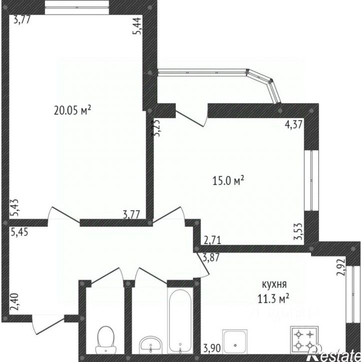2-комн квартира б-р Юности, 19а,  д. 19а