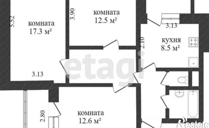 3-комн квартира ул Есенина, 16,  д. 16