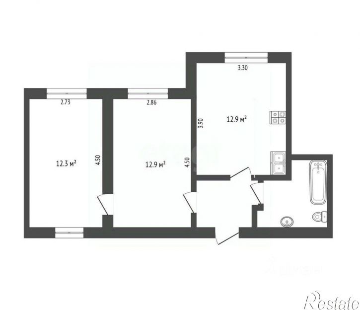 2-комн квартира ул Железнякова, 14,  д. 14
