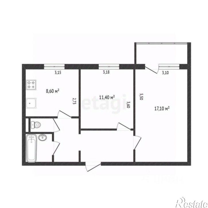 2-комн квартира ул Щорса, 45а,  д. 45а