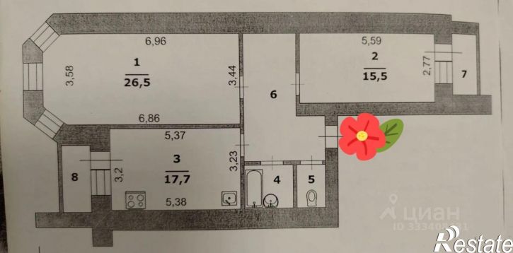 2-комн квартира ул Есенина, 20в,  д. 20в