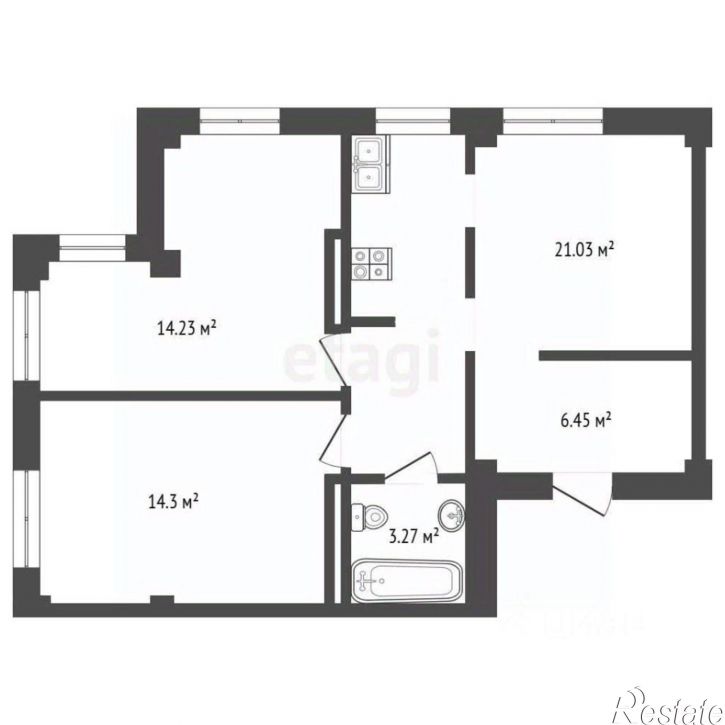 3-комн квартира