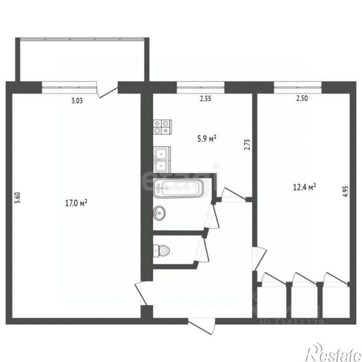 2-комн квартира