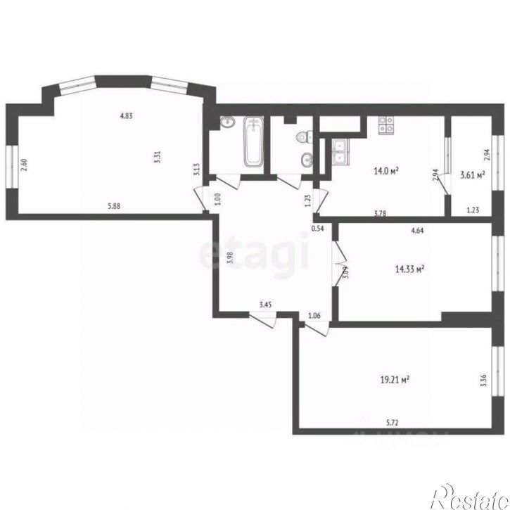 3-комн квартира
