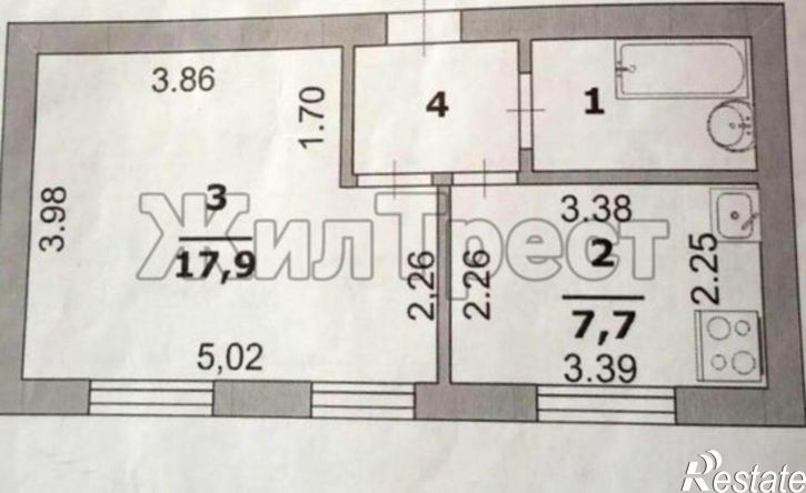 1-комн квартира ул Виктора Лосева, 1,  д. 1