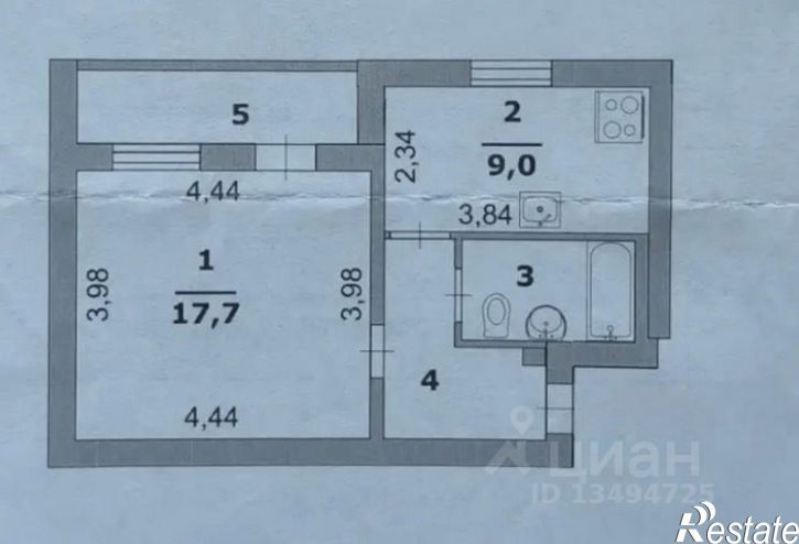 1-комн квартира ул Виктора Лосева, 19,  д. 19