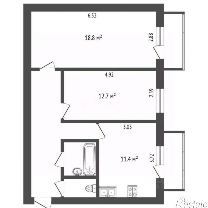 2-комн квартира 4-й Магистральный пер, 5а,  д. 5а