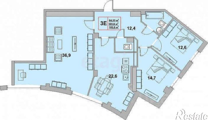 3-комн квартира ул Харьковская, 3,  д. 3