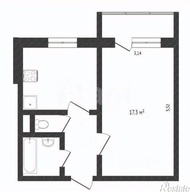 1-комн квартира Молодёжная улица, 16Г,  д. 16Г