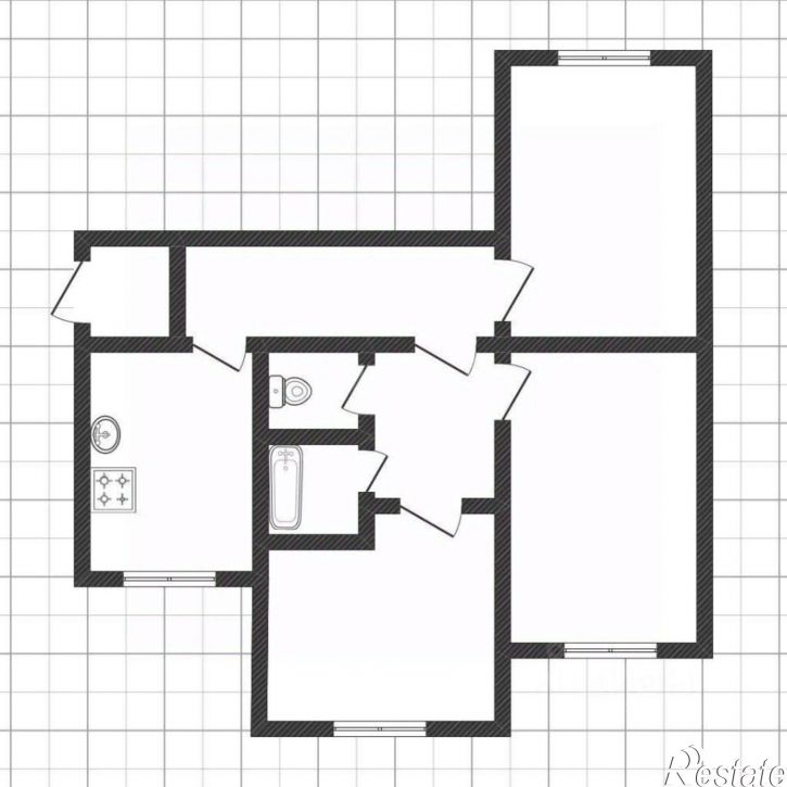 3-комн квартира улица Чапаева, 32,  д. 32