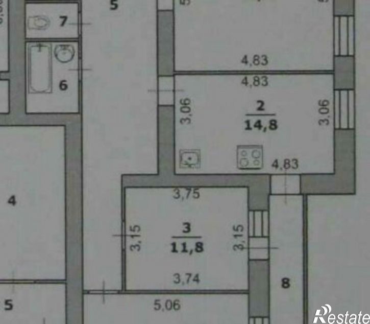 3-комн квартира улица Горького, 52Б,  д. 52Б