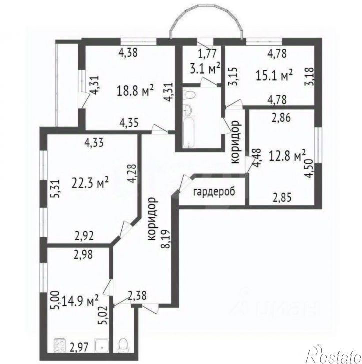 4-комн квартира Преображенская улица, 120,  д. 120