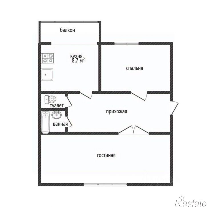 2-комн квартира улица Тимирязева, 1,  д. 1