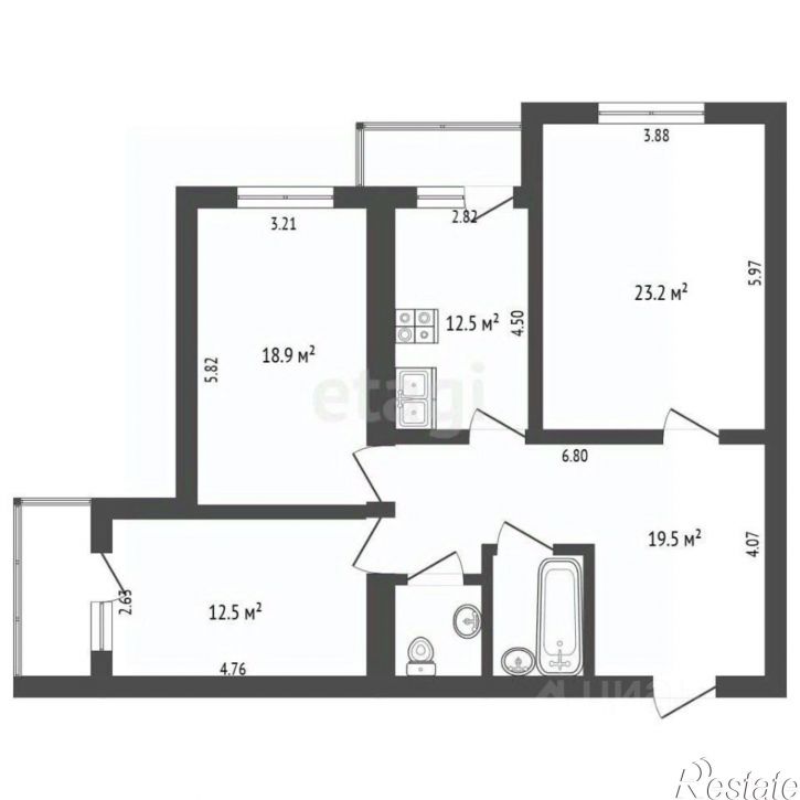 3-комн квартира улица Белгородского Полка, 33,  д. 33
