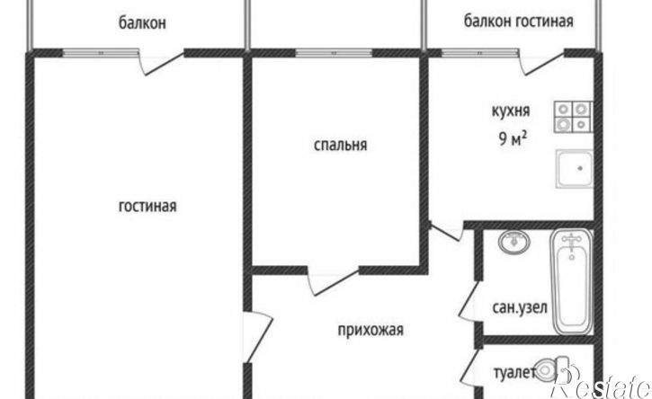 2-комн квартира улица Есенина, 14,  д. 14