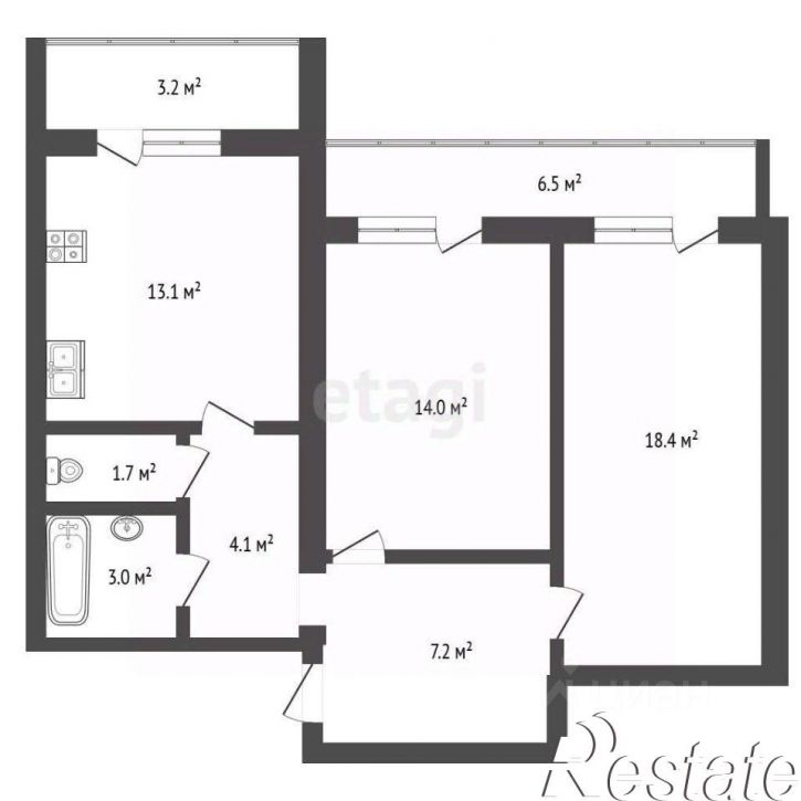 2-комн квартира проспект Богдана Хмельницкого, 60А,  д. 60А
