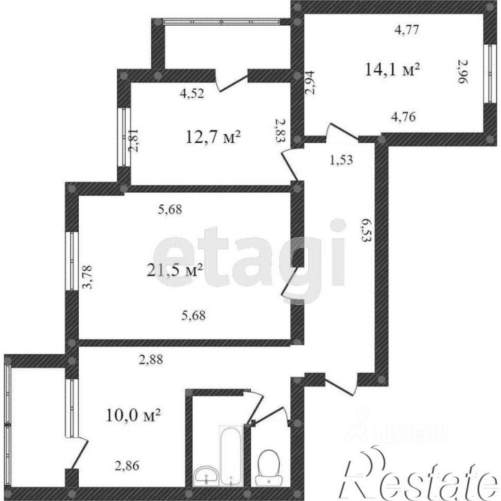 3-комн квартира улица Шаландина, 10,  д. 10