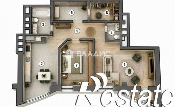 3-комн квартира Садовая улица, 3А,  д. 3А