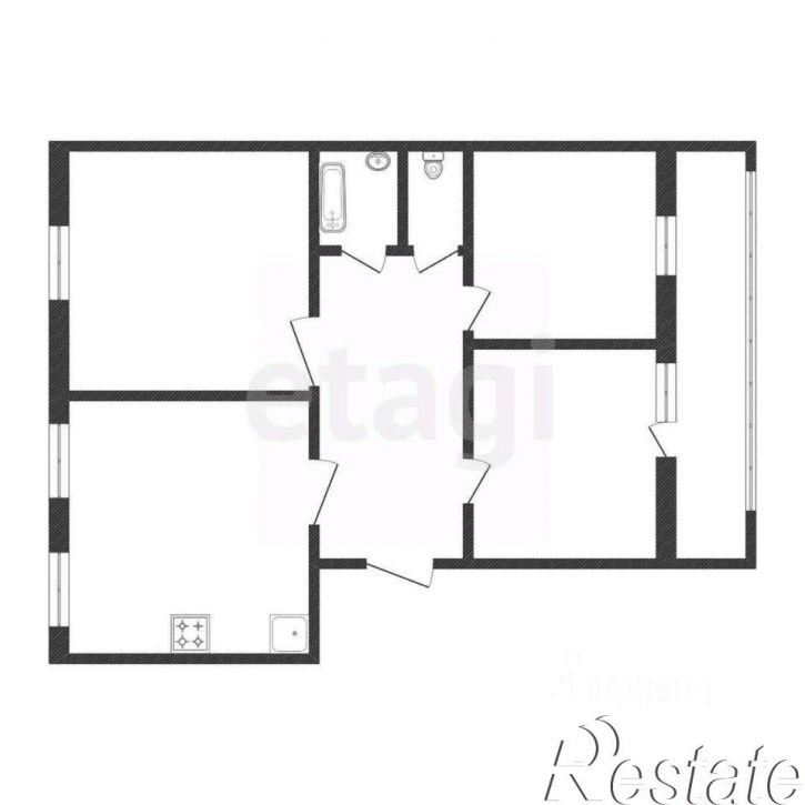 4-комн квартира улица Губкина, 55,  д. 55