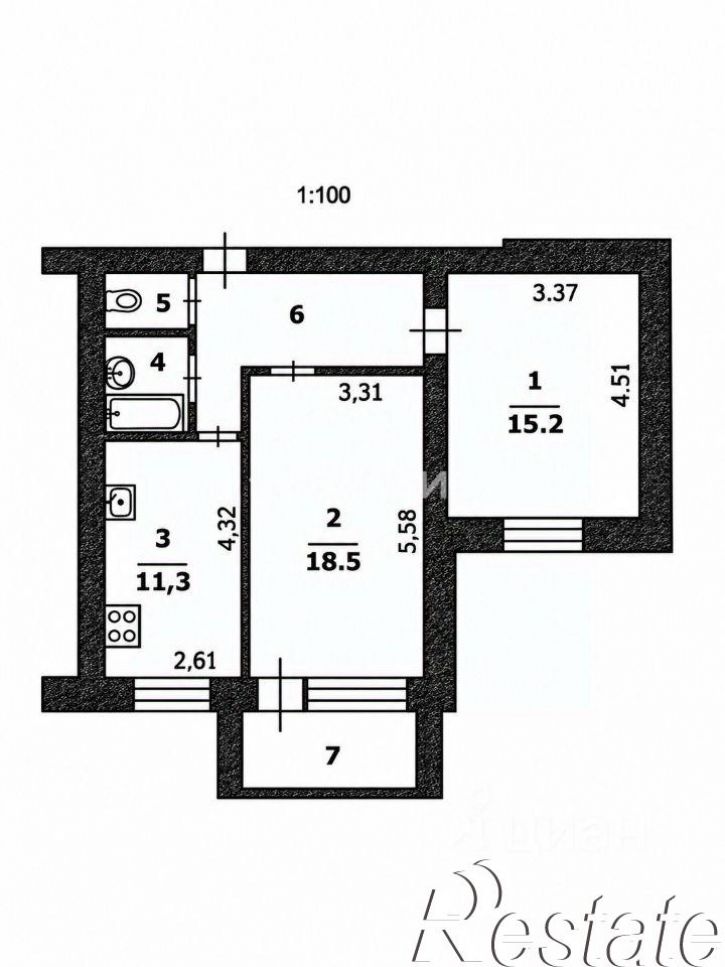2-комн квартира Садовая улица, 118Г,  д. 118Г