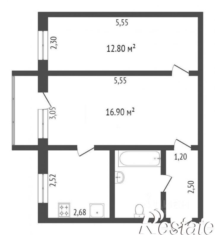 2-комн квартира проспект Славы, 82,  д. 82