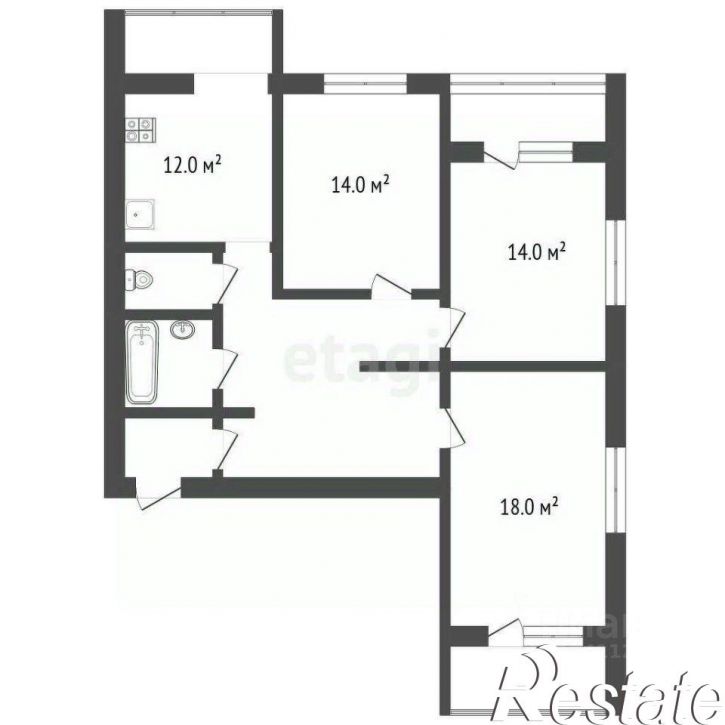3-комн квартира улица 5 Августа, 33,  д. 33