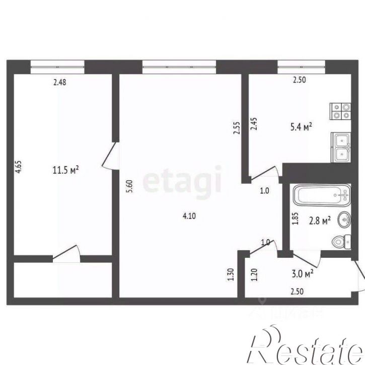 2-комн квартира улица Николая Чумичова, 123,  д. 123