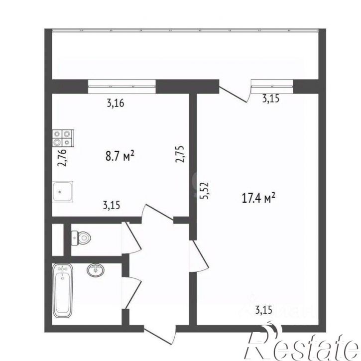 1-комн квартира Белгородский проспект, 48,  д. 48