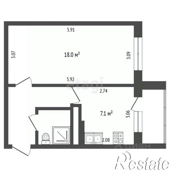 1-комн квартира Почтовая улица, 50,  д. 50